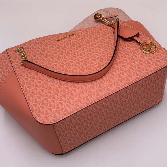 MICHAEL KORS LARGE X CHAIN SHOULDER TOTE BAG SHERBERT MULTI COLOR - Picture 14 of 15